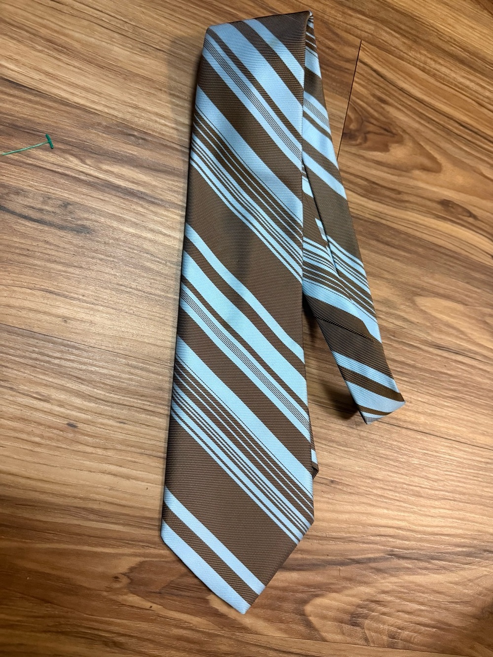 Vintage 1970s Wide Striped Tie Brown & Sky Blue Smith’s Men’s Wear Retro MCM
